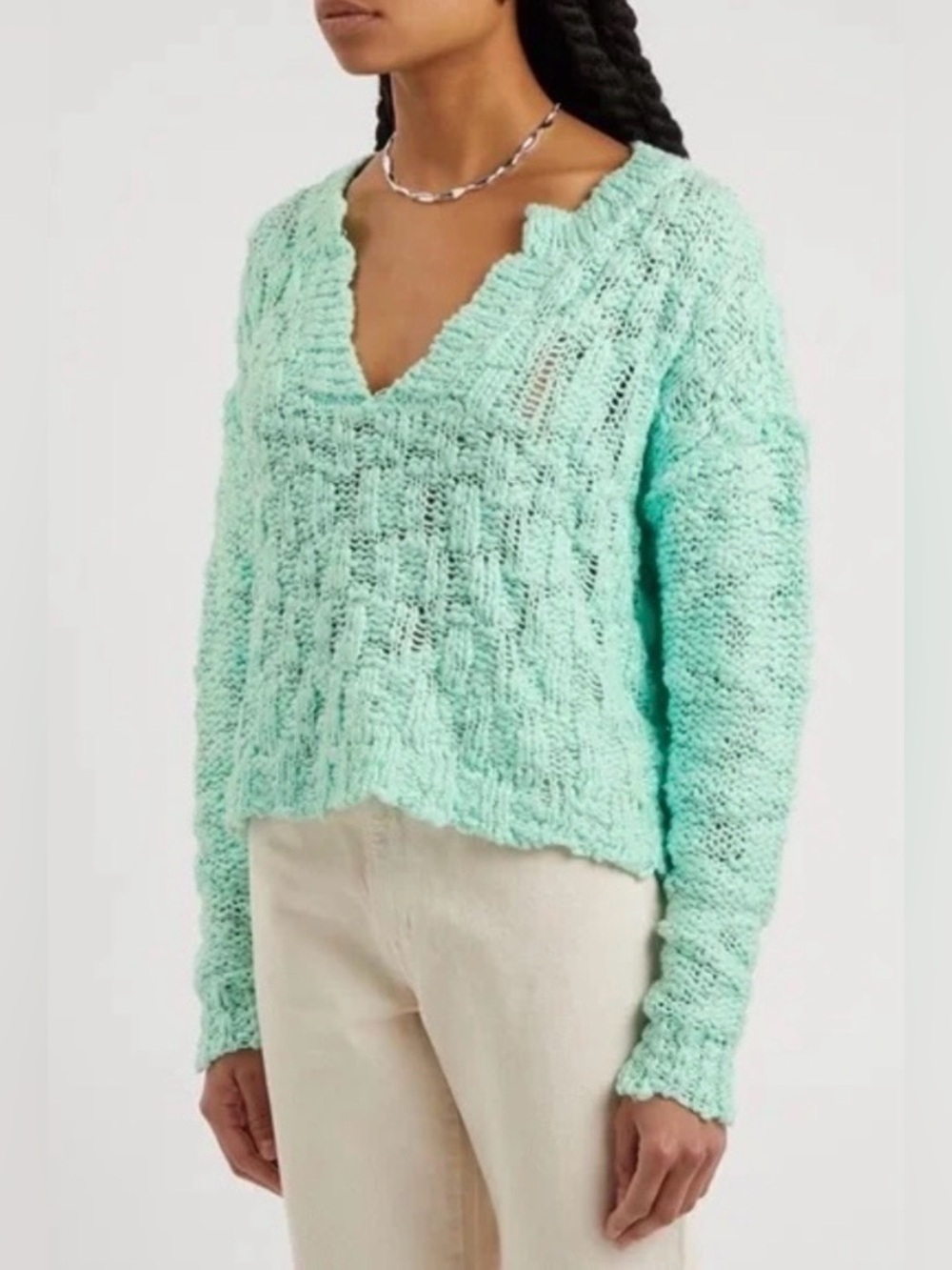 NWOT! Free People Josephine Pullover
Sweater Frozen Melon Green SZ:M